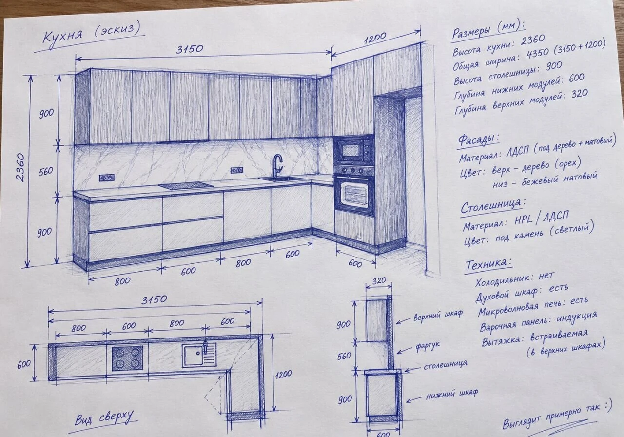 Стильная кухня угловая от производителя