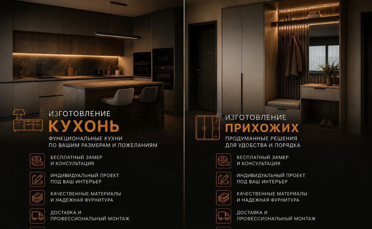 Кухня с красивым оформлением на заказ