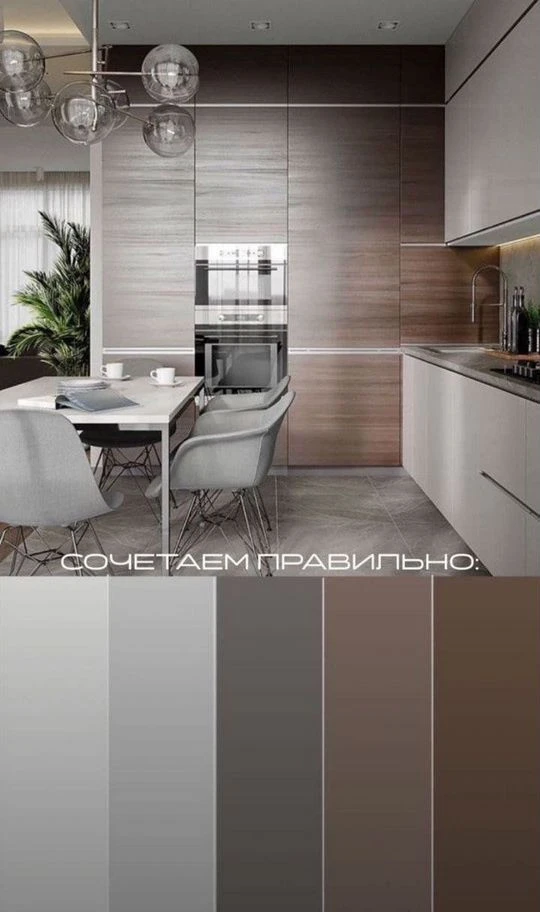 Кухня прямая со встроенной свч