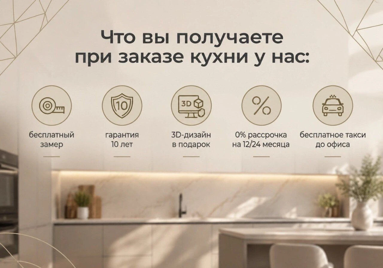 Кухня на заказ с 3D визуализацией